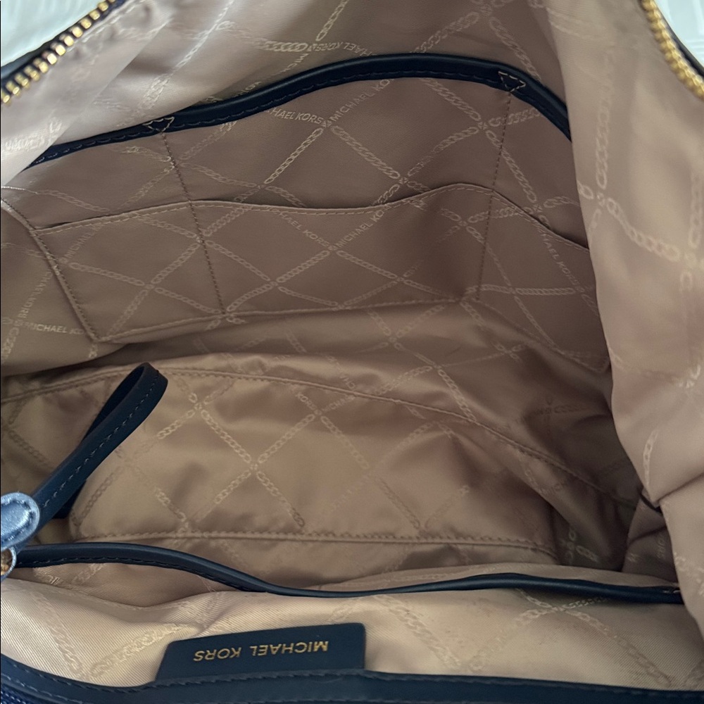 Michael Kors Dark Blue Leather Shoulder Bag.Like new.No marks outside. No stains - Picture 2 of 2